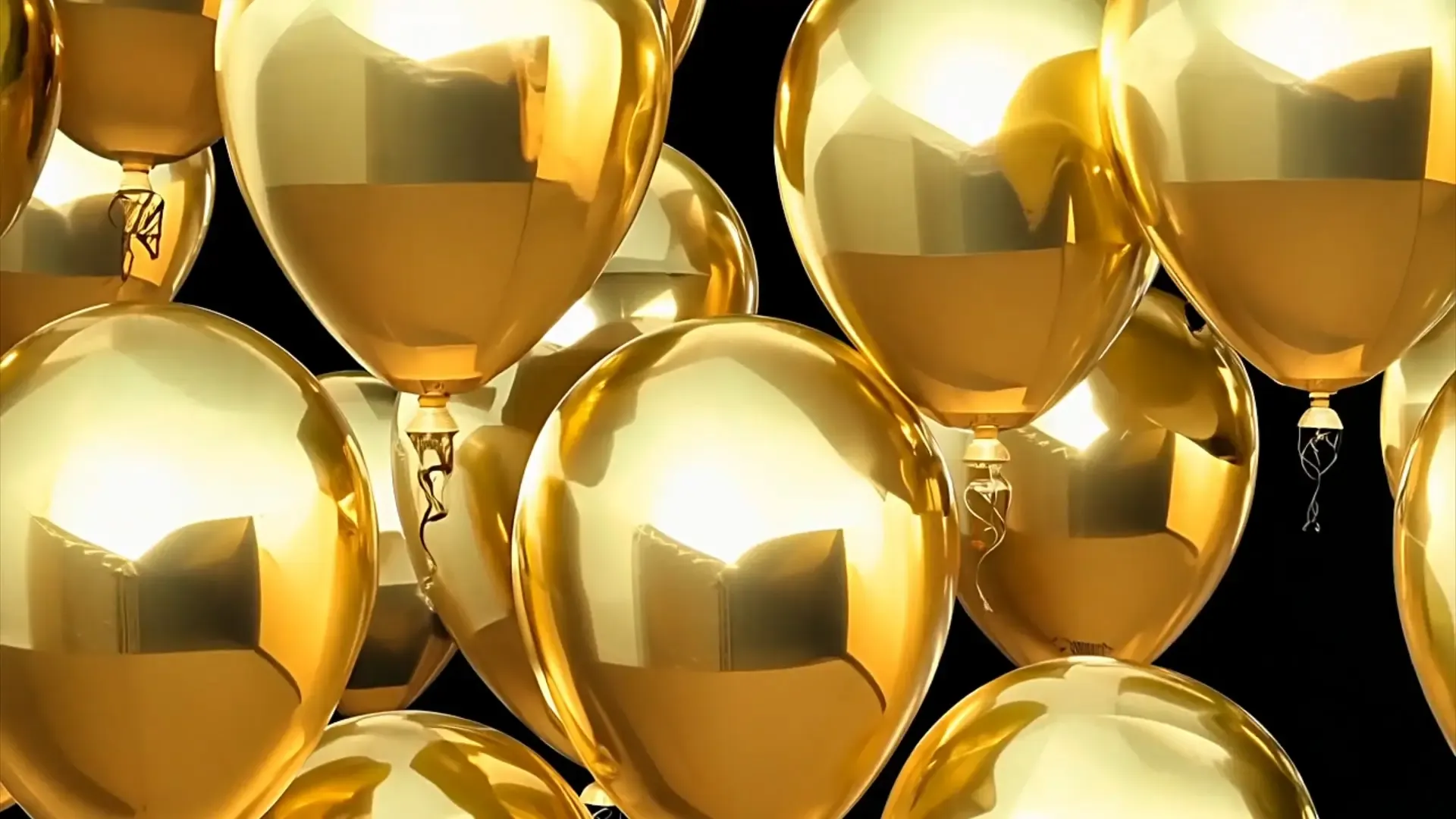 Floating Gold Balloon Cluster Transition for Event and Party Videos